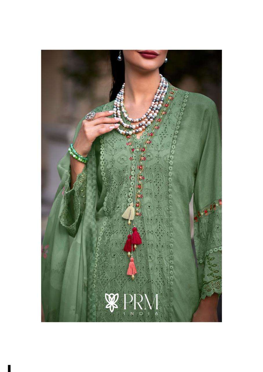 BRI-ELLE BY PRM INDIA IN PURE MUSLIN WITH DESIGNER EMBROIDERED WORK SUMMER COLLECTION