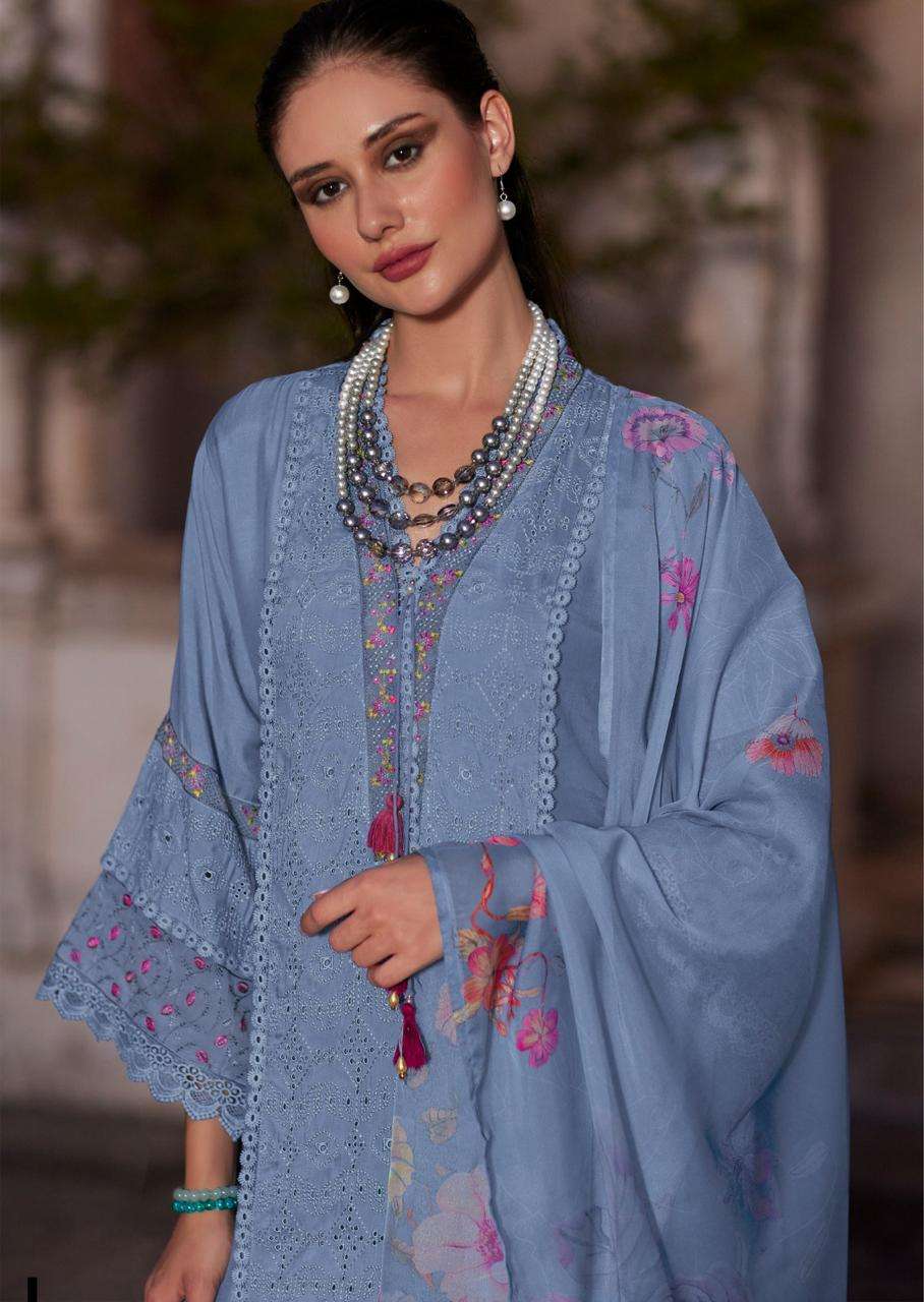 BRI-ELLE BY PRM INDIA IN PURE MUSLIN WITH DESIGNER EMBROIDERED WORK SUMMER COLLECTION
