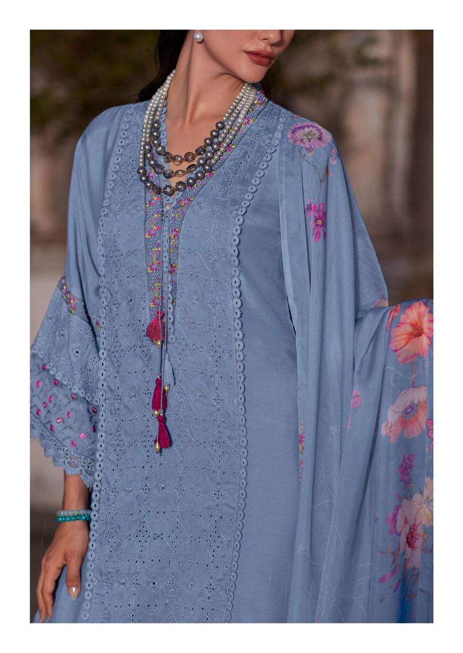 BRI-ELLE BY PRM INDIA IN PURE MUSLIN WITH DESIGNER EMBROIDERED WORK SUMMER COLLECTION