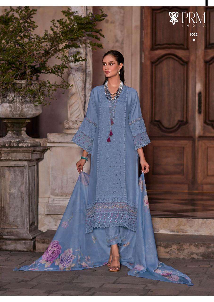 BRI-ELLE BY PRM INDIA IN PURE MUSLIN WITH DESIGNER EMBROIDERED WORK SUMMER COLLECTION
