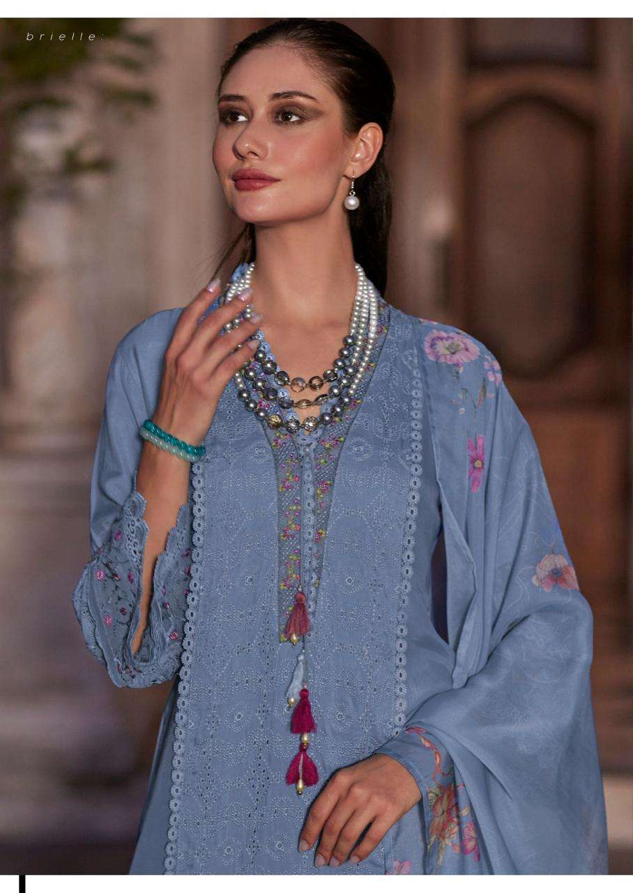 BRI-ELLE BY PRM INDIA IN PURE MUSLIN WITH DESIGNER EMBROIDERED WORK SUMMER COLLECTION