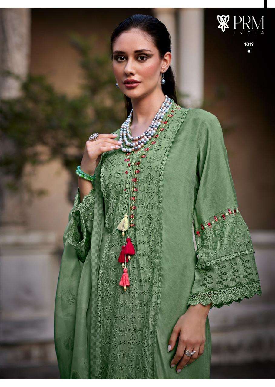 BRI-ELLE BY PRM INDIA IN PURE MUSLIN WITH DESIGNER EMBROIDERED WORK SUMMER COLLECTION