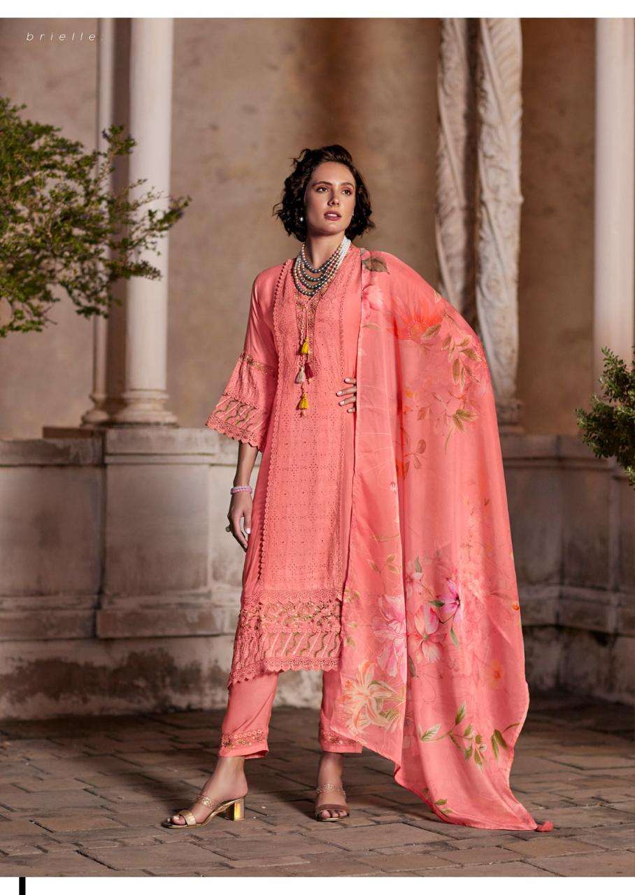 BRI-ELLE BY PRM INDIA IN PURE MUSLIN WITH DESIGNER EMBROIDERED WORK SUMMER COLLECTION