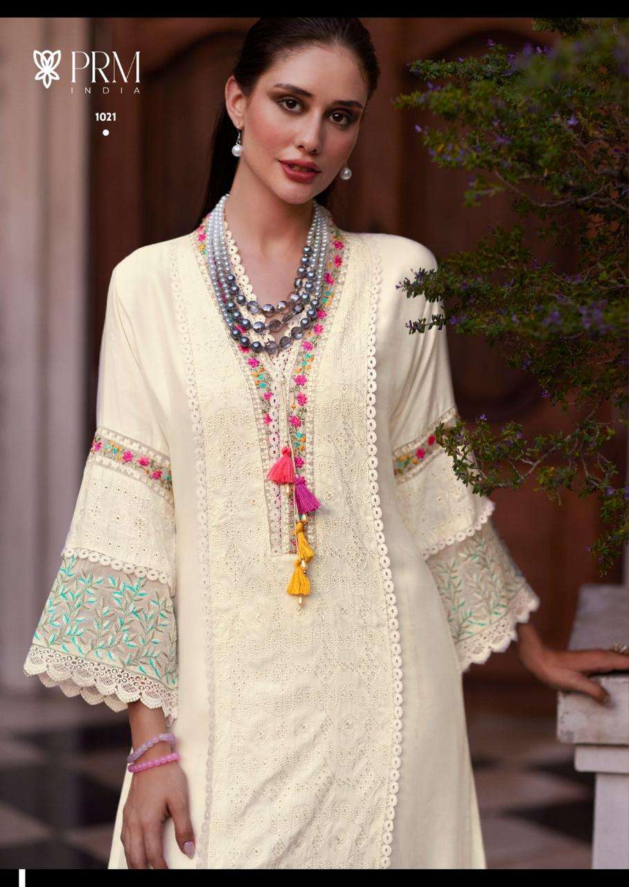 BRI-ELLE BY PRM INDIA IN PURE MUSLIN WITH DESIGNER EMBROIDERED WORK SUMMER COLLECTION