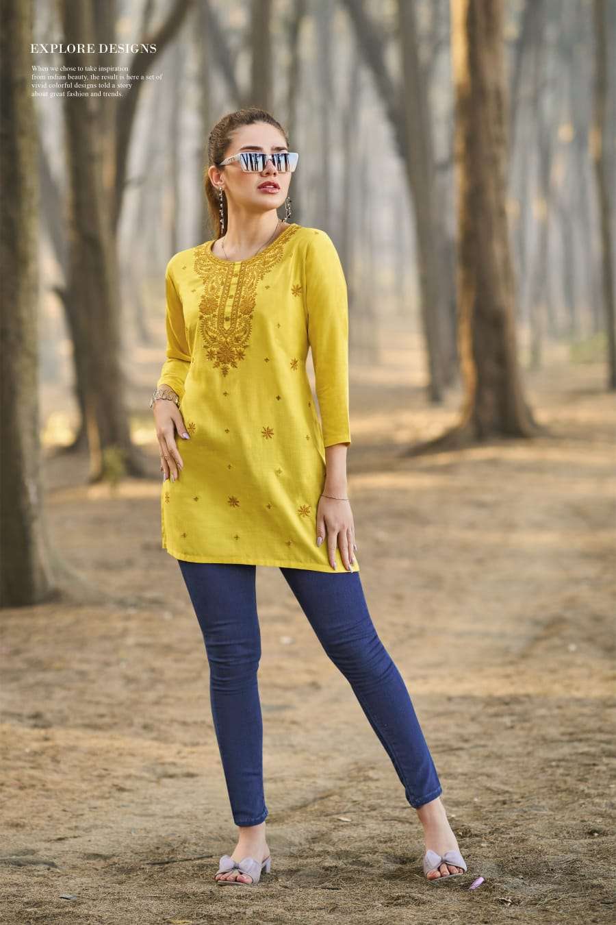 COLORS VOL :-5 BY TIPS & TOPS IN HEAVY RAYON SLAB WITH EMBROIDERY FANCY SHORT TOPS