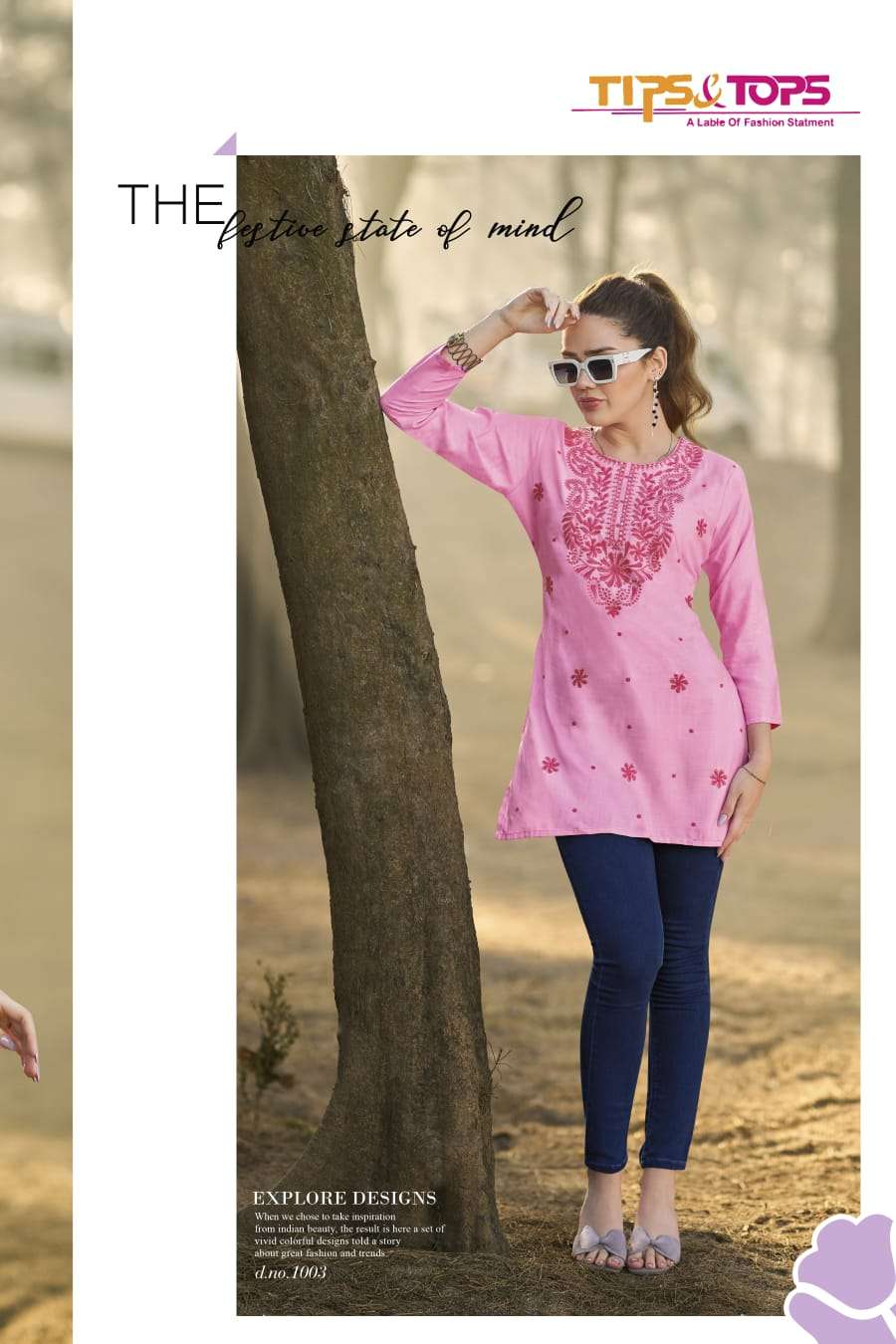 COLORS VOL :-5 BY TIPS & TOPS IN HEAVY RAYON SLAB WITH EMBROIDERY FANCY SHORT TOPS