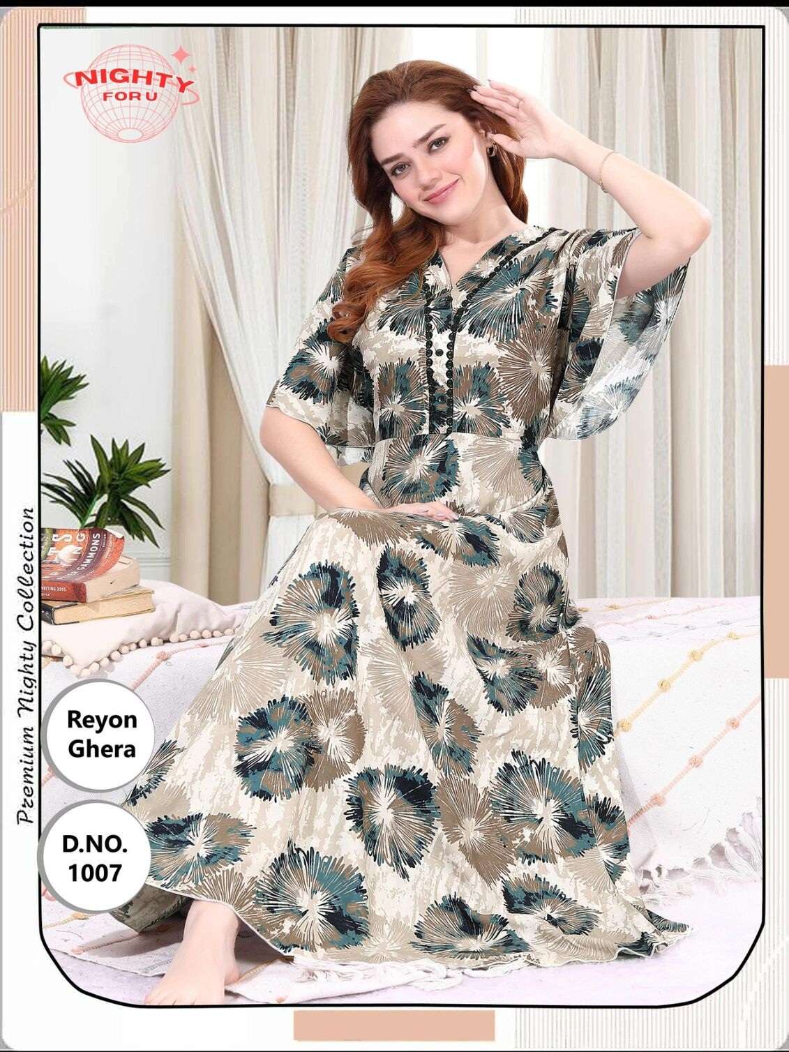 D.NO :- 1006 BY NIGHTY FOR U IN RAYON GAHERA NIGHTY CATALOGUE 