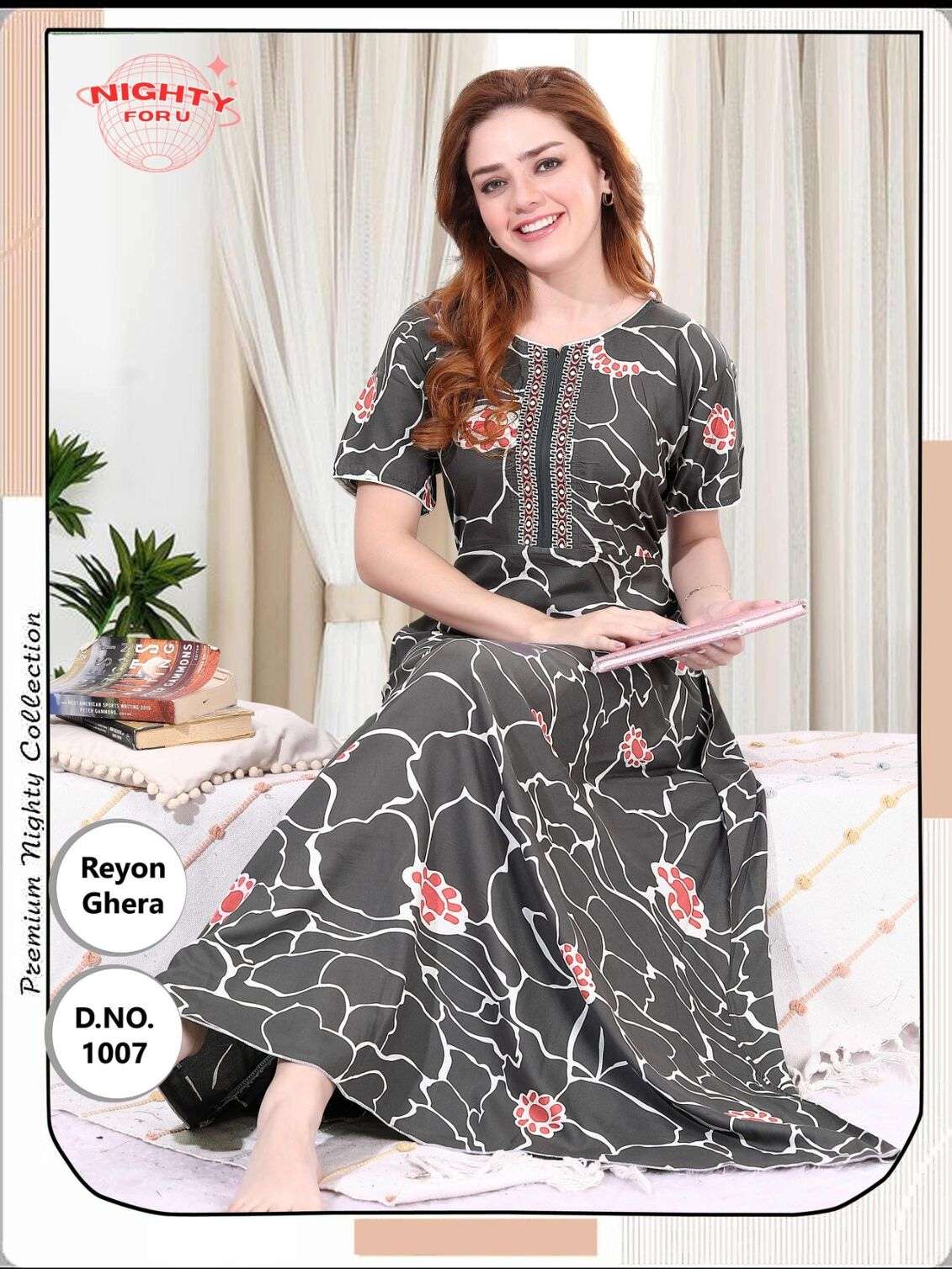 D.NO :- 1006 BY NIGHTY FOR U IN RAYON GAHERA NIGHTY CATALOGUE 