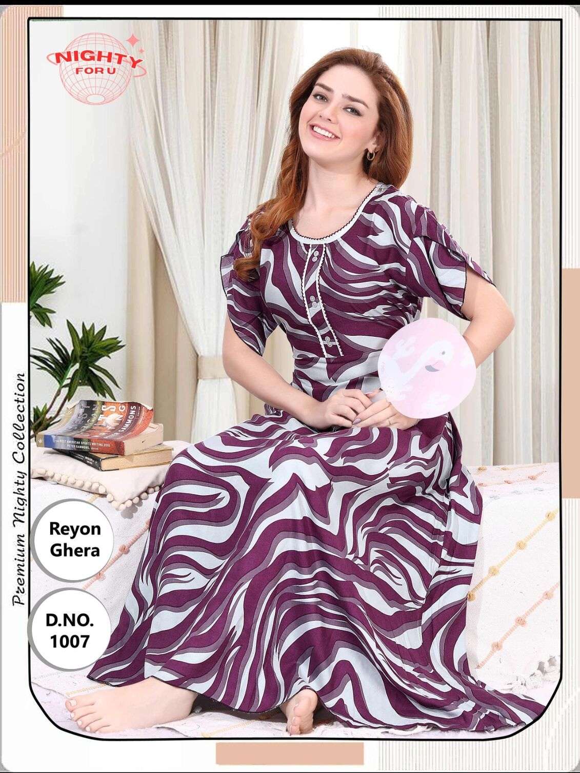 D.NO :- 1006 BY NIGHTY FOR U IN RAYON GAHERA NIGHTY CATALOGUE 
