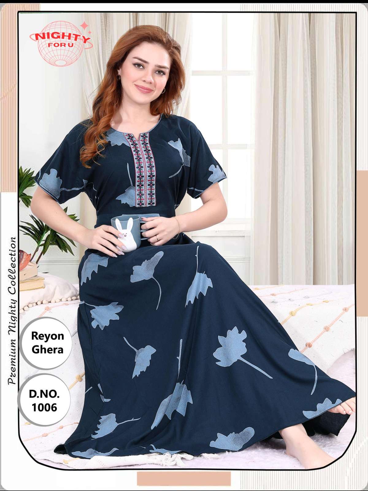 D.NO :- 1006 BY NIGHTY FOR U IN RAYON GAHERA NIGHTY CATALOGUE 