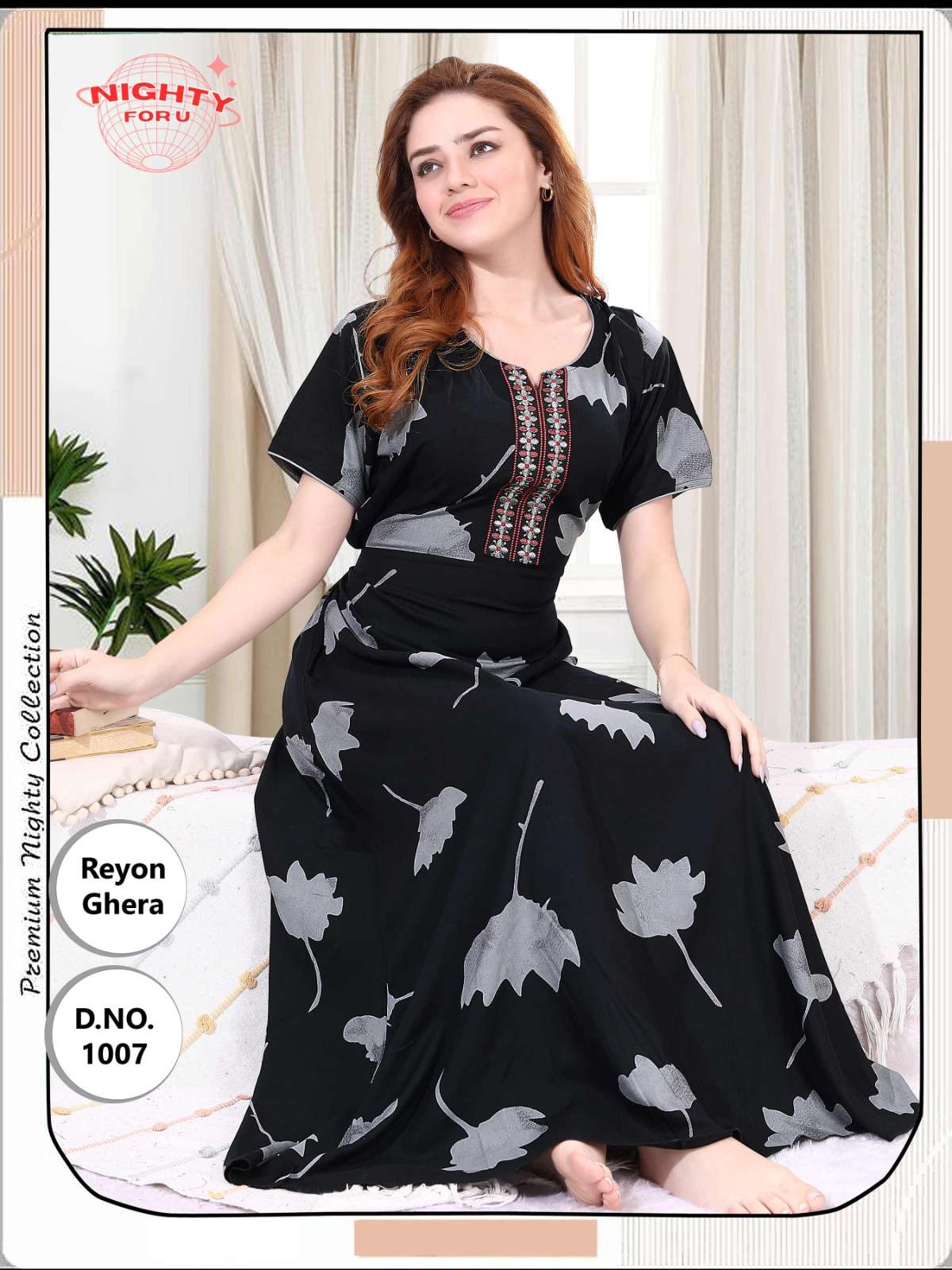 D.NO :- 1006 BY NIGHTY FOR U IN RAYON GAHERA NIGHTY CATALOGUE 