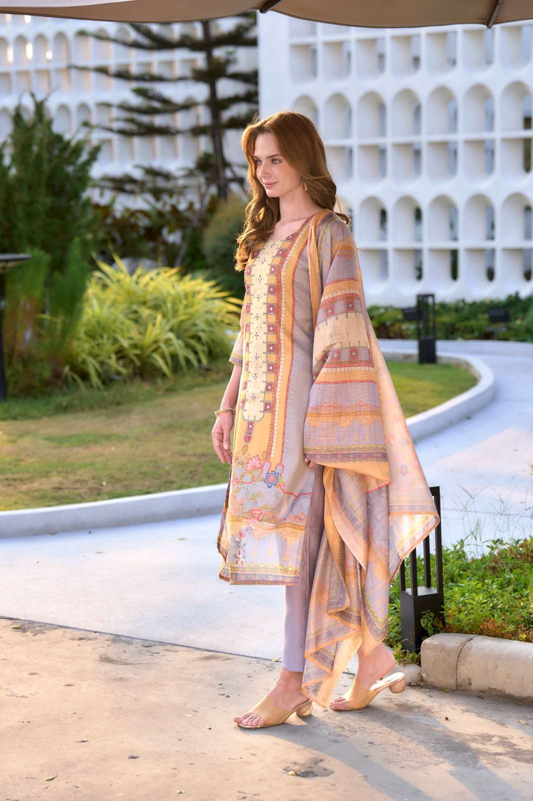 D.NO :- RY-2060 BY TEXOFAB IN SILK BLEND AS PER IMAGE WITH EMBROIDERY 