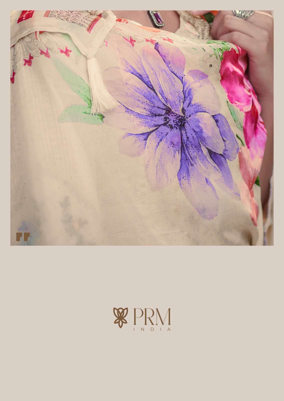 EIRA BY PRM INDIA IN PURE COTTON WITH DESIGNER EMBROIDERES WORK WITH HANDWORK