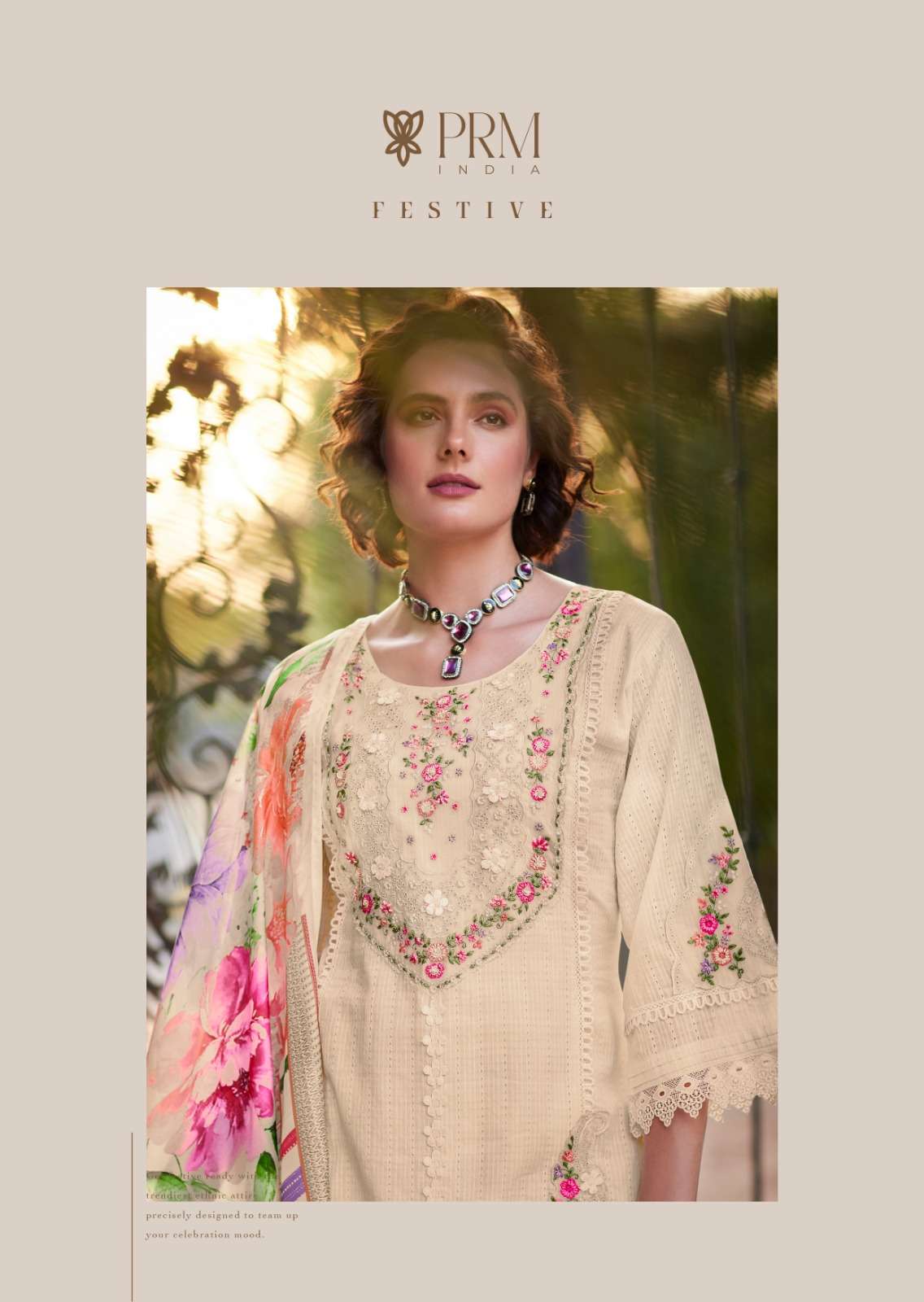 EIRA BY PRM INDIA IN PURE COTTON WITH DESIGNER EMBROIDERES WORK WITH HANDWORK