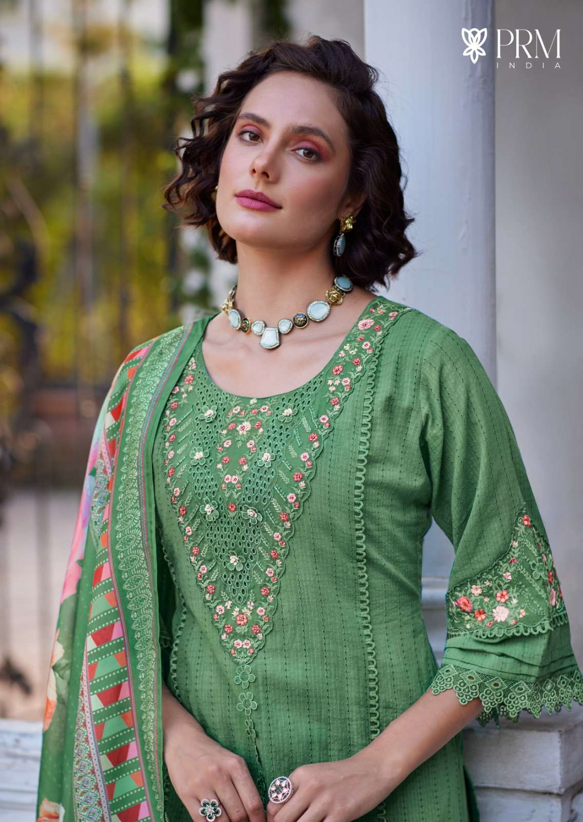 EIRA BY PRM INDIA IN PURE COTTON WITH DESIGNER EMBROIDERES WORK WITH HANDWORK