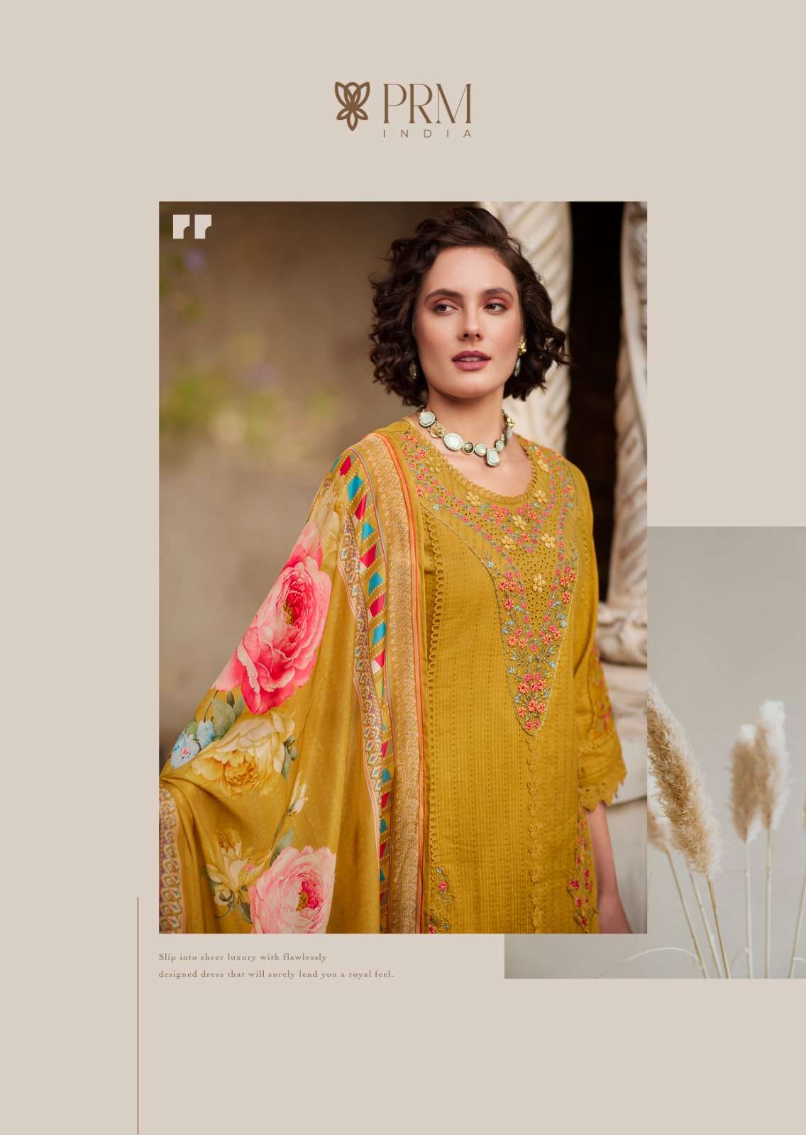 EIRA BY PRM INDIA IN PURE COTTON WITH DESIGNER EMBROIDERES WORK WITH HANDWORK