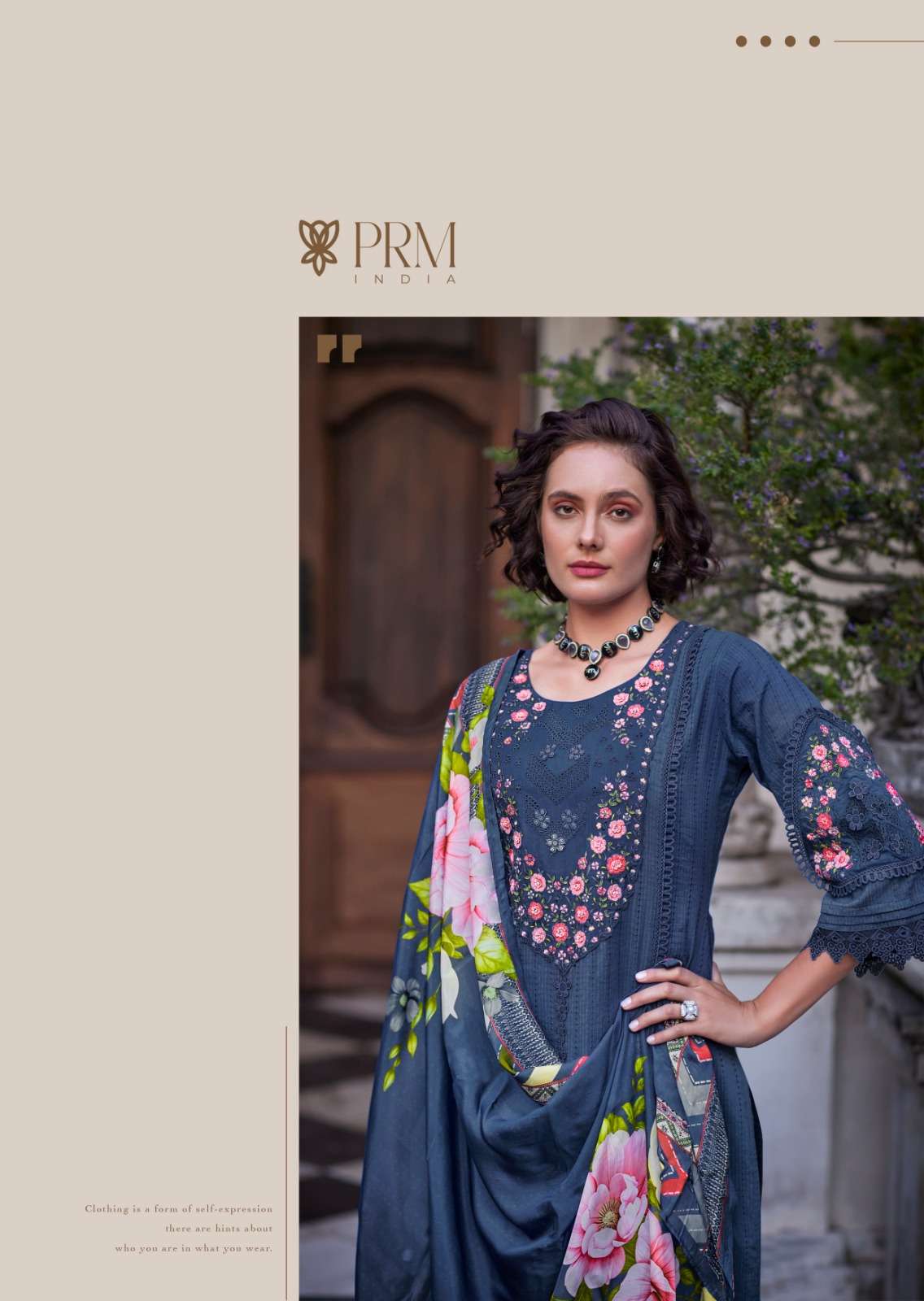 EIRA BY PRM INDIA IN PURE COTTON WITH DESIGNER EMBROIDERES WORK WITH HANDWORK