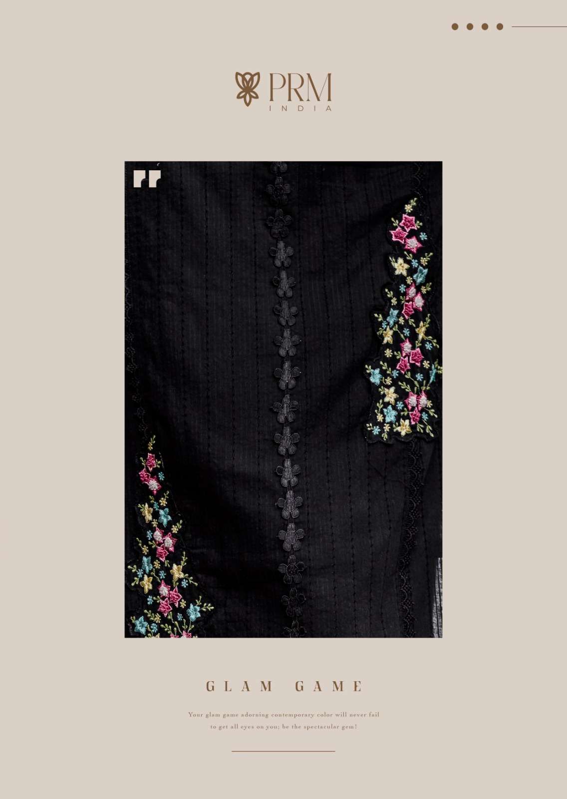 EIRA BY PRM INDIA IN PURE COTTON WITH DESIGNER EMBROIDERES WORK WITH HANDWORK