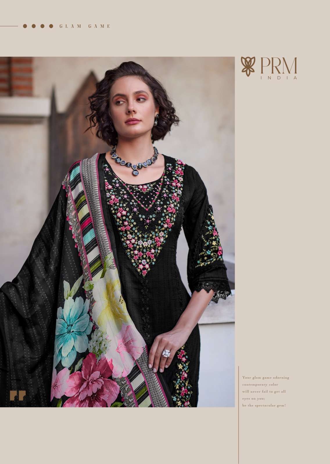 EIRA BY PRM INDIA IN PURE COTTON WITH DESIGNER EMBROIDERES WORK WITH HANDWORK