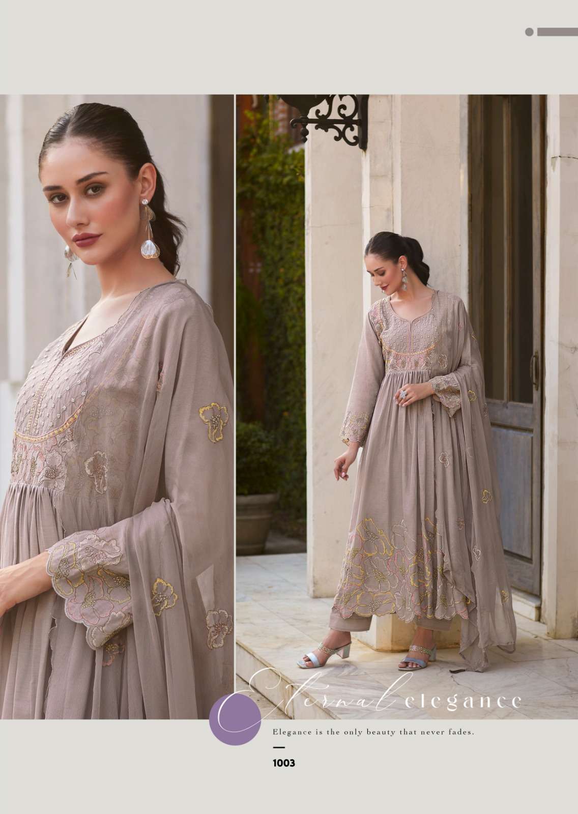 EYANA BY PRM INDIA IN PURE MAL WITH DESIGNER EMBROIDERED WORK WITH HANDWORK