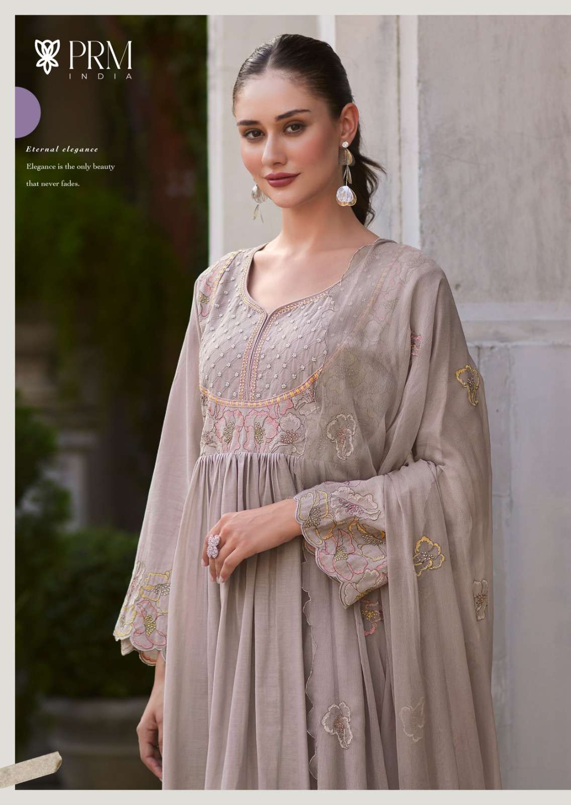 EYANA BY PRM INDIA IN PURE MAL WITH DESIGNER EMBROIDERED WORK WITH HANDWORK