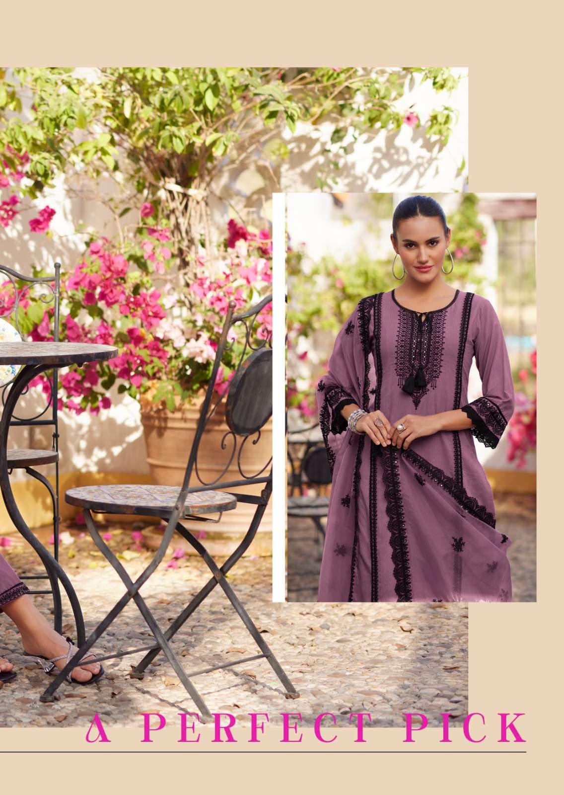 HELIA BY PRM INDIA IN PURE COTTON PETTERN WITH DESIGNER EMBROIDERED WORK WITH HANDWORK