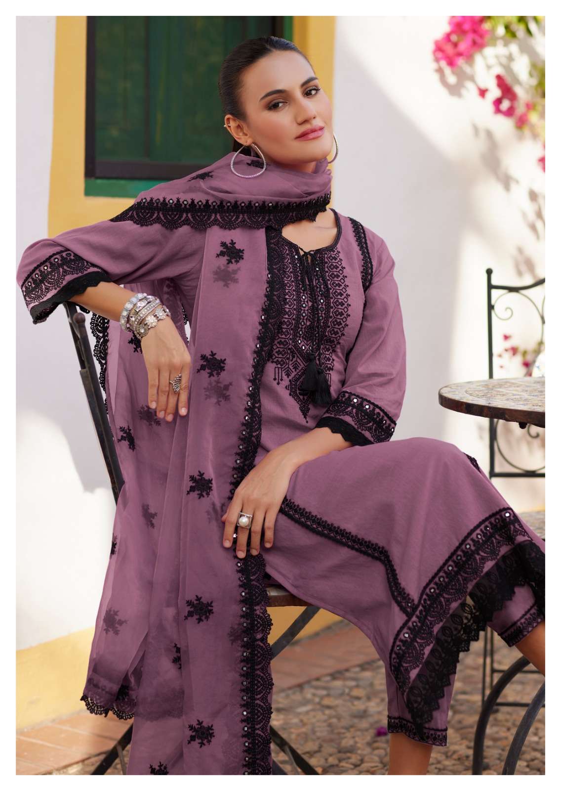 HELIA BY PRM INDIA IN PURE COTTON PETTERN WITH DESIGNER EMBROIDERED WORK WITH HANDWORK