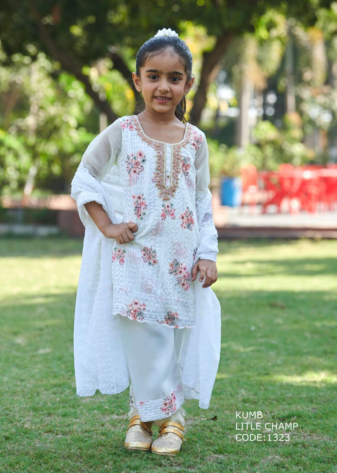 KUMB SOFTY TOP DIGITAL BABY BY SERIEMA IN HEAVY GEORGETTE SHIFFLI WORK WITH HAND WORK