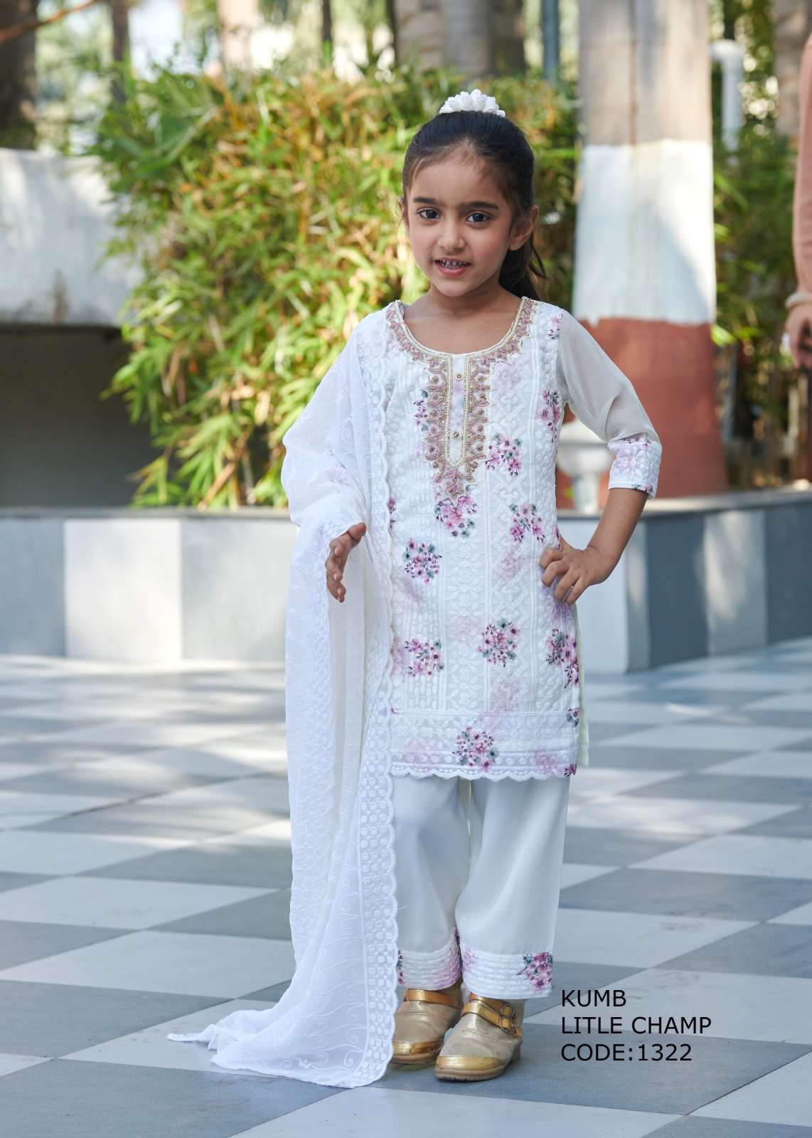 KUMB SOFTY TOP DIGITAL BABY BY SERIEMA IN HEAVY GEORGETTE SHIFFLI WORK WITH HAND WORK