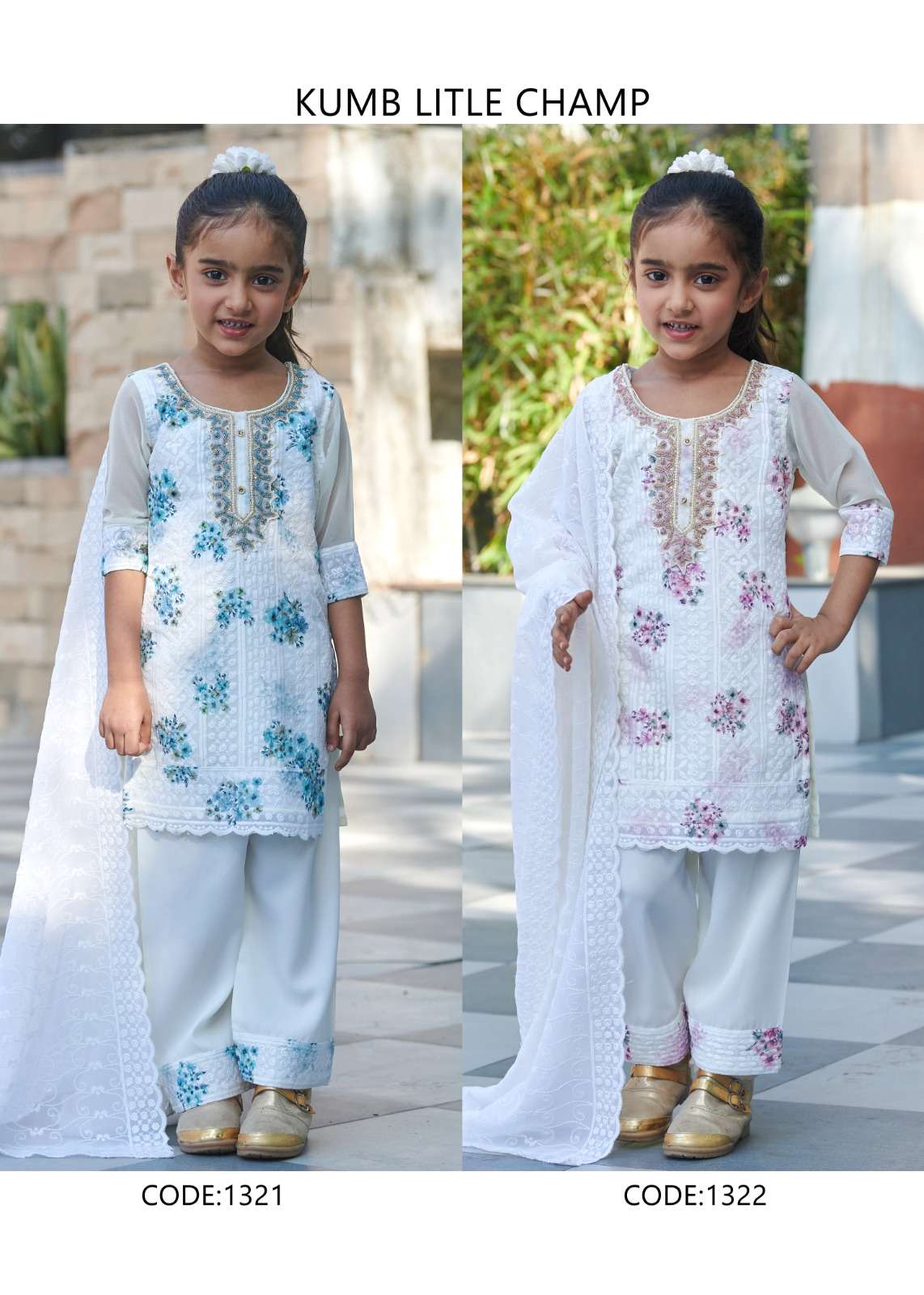KUMB SOFTY TOP DIGITAL BABY BY SERIEMA IN HEAVY GEORGETTE SHIFFLI WORK WITH HAND WORK