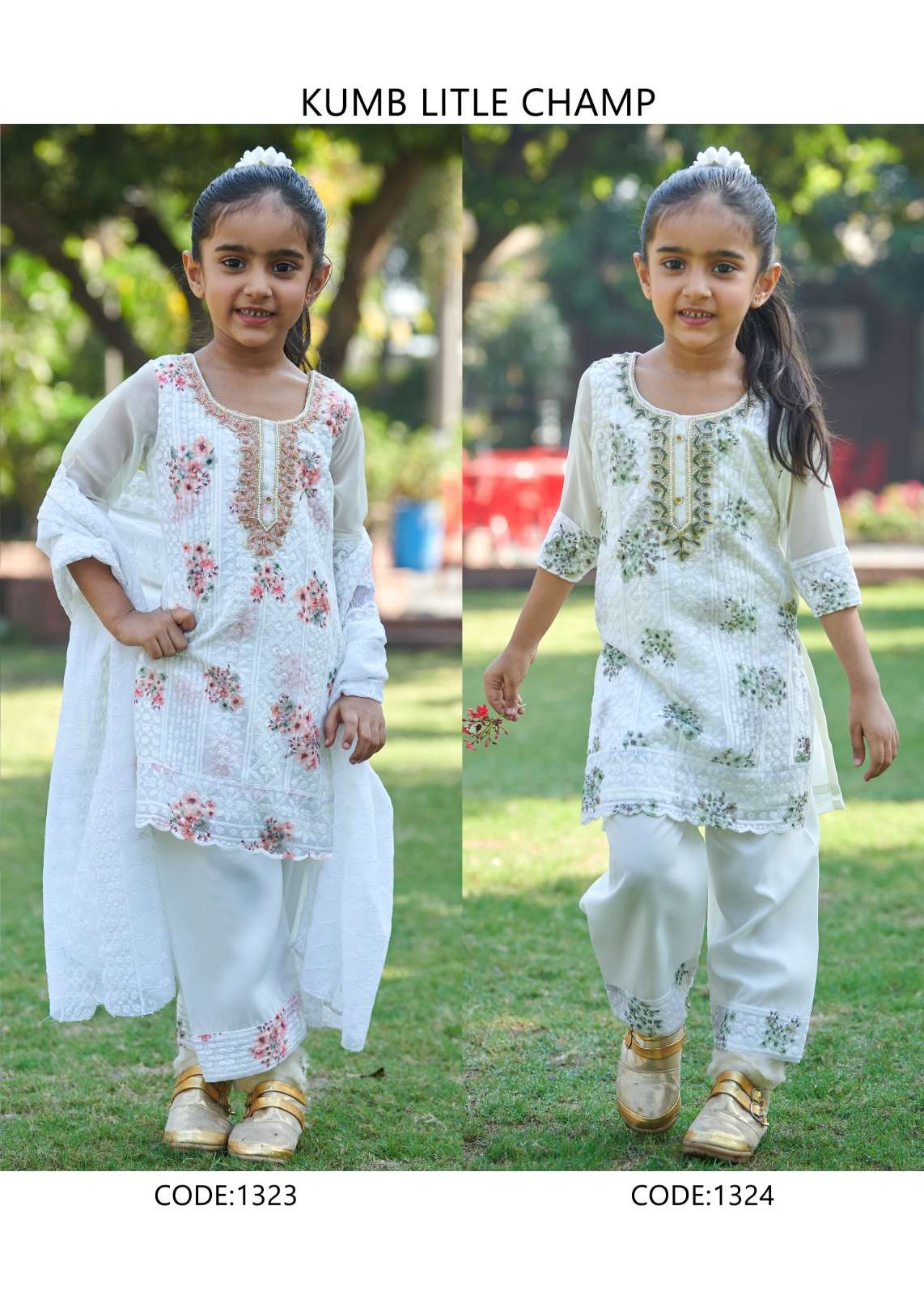 KUMB SOFTY TOP DIGITAL BABY BY SERIEMA IN HEAVY GEORGETTE SHIFFLI WORK WITH HAND WORK