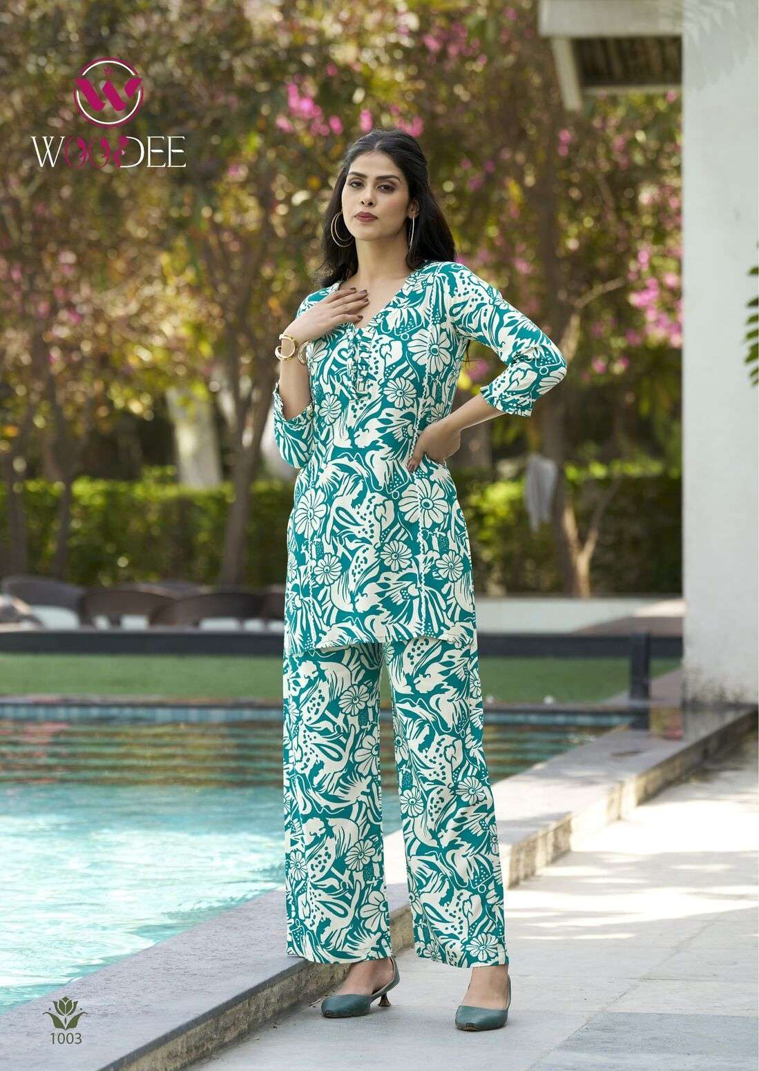 MOKSHA BY WOODEE IN PREMIUM HEAVY RAYON PRINT WITH SIDE POCKET CO-ORD SET 