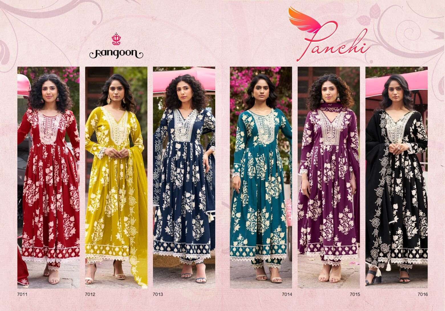 PANCHI BY RANGOON IN PURE COTTON PRINT WITH FANCY WORK & KHATLI HAND MIRROR WITH INNER