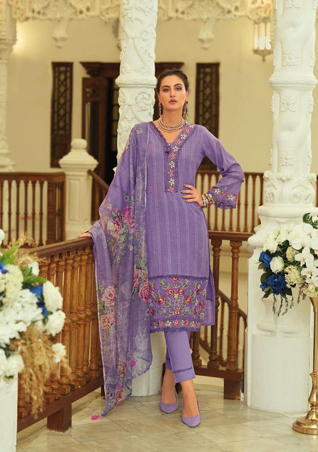 SUMMER TRENDS VOL-2 BY LADY LEELA IN PURE COTTON PATTERN FABRIC WITH HANDWORK