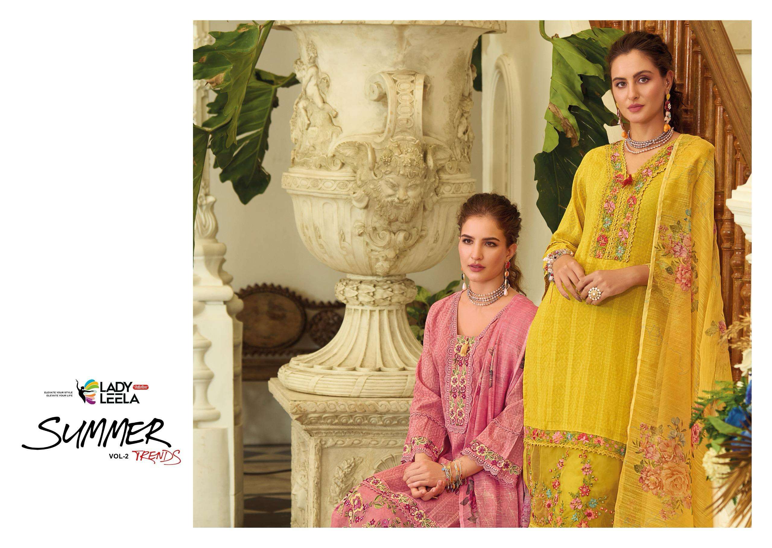 SUMMER TRENDS VOL-2 BY LADY LEELA IN PURE COTTON PATTERN FABRIC WITH HANDWORK