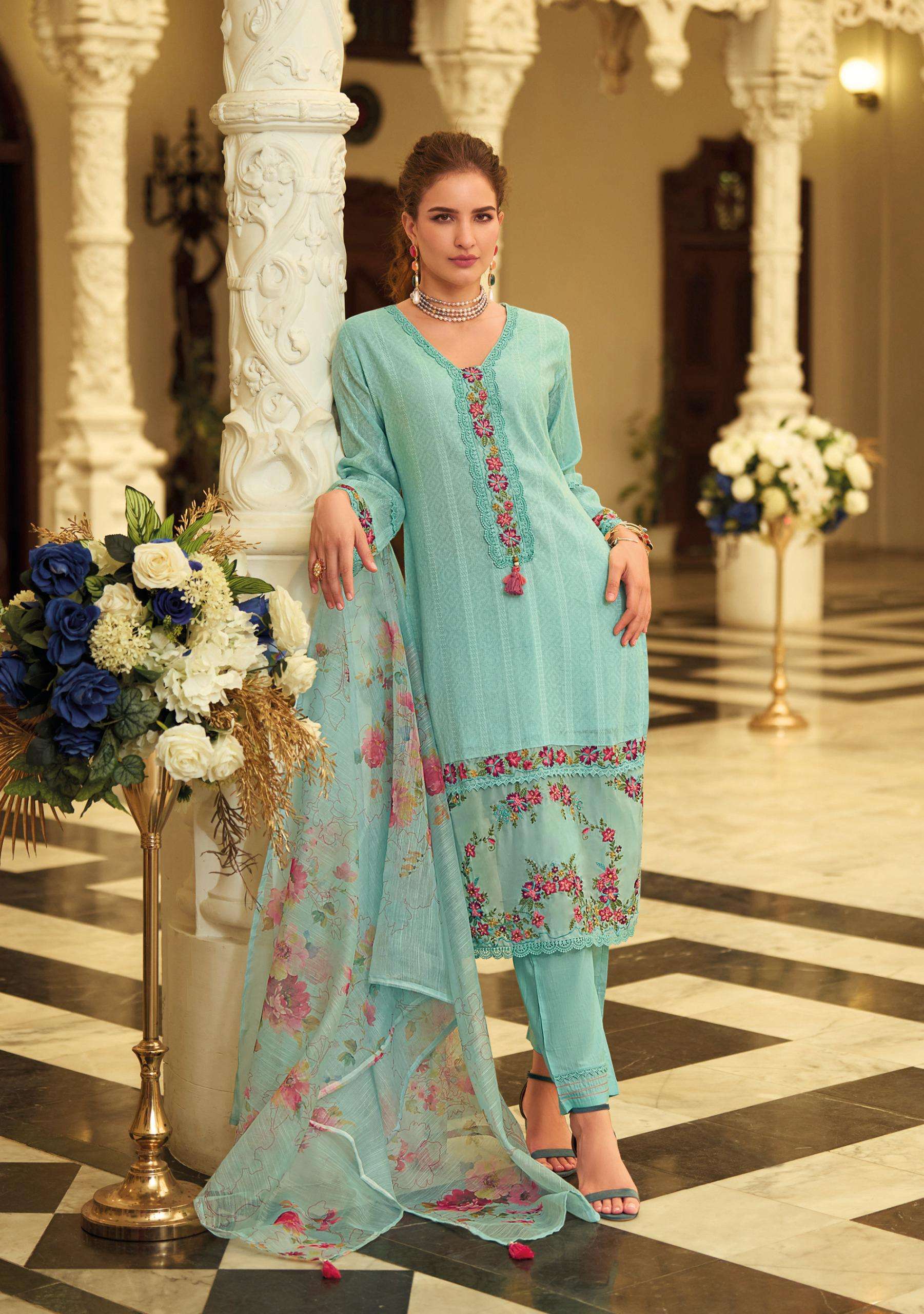SUMMER TRENDS VOL-2 BY LADY LEELA IN PURE COTTON PATTERN FABRIC WITH HANDWORK