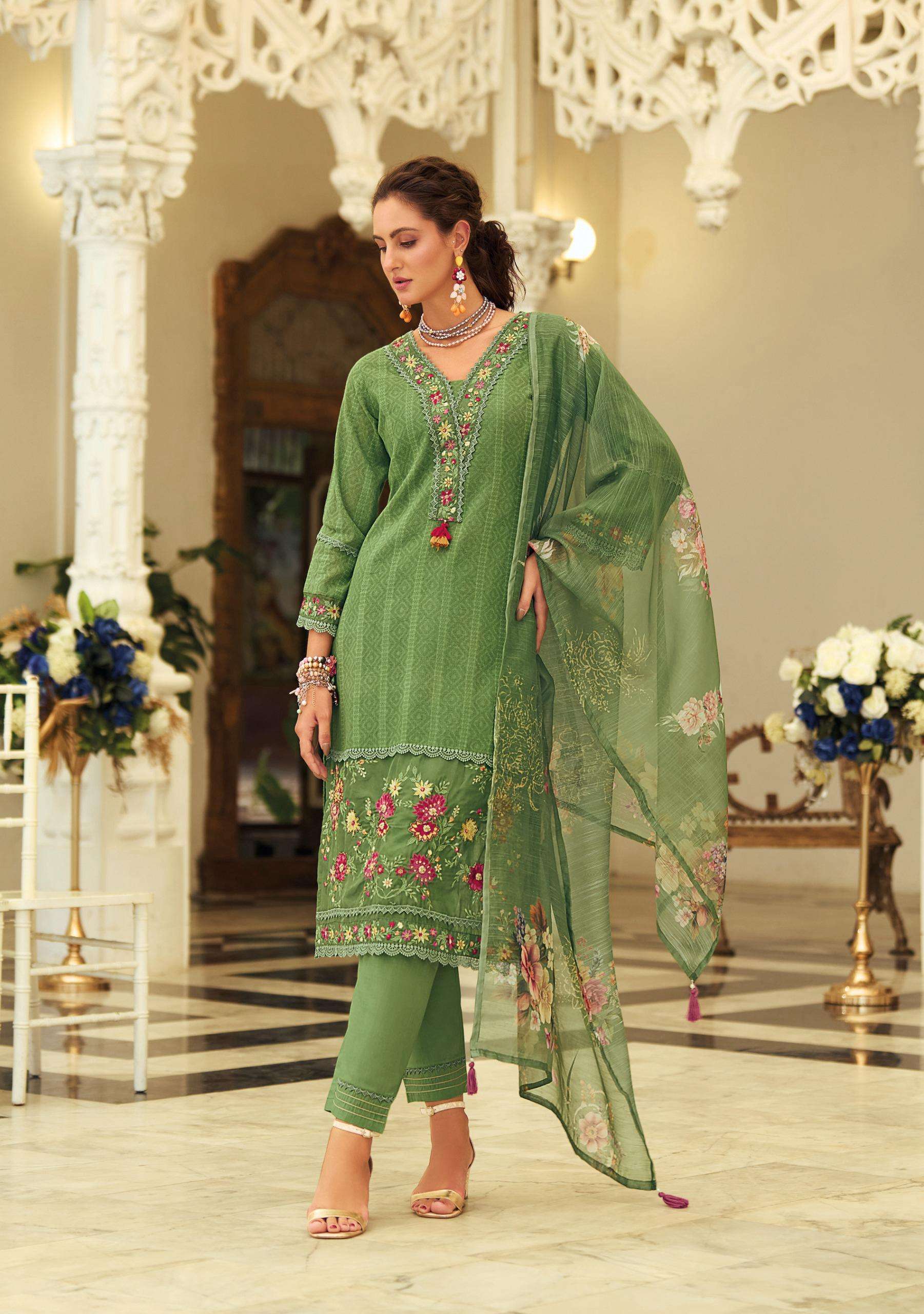 SUMMER TRENDS VOL-2 BY LADY LEELA IN PURE COTTON PATTERN FABRIC WITH HANDWORK