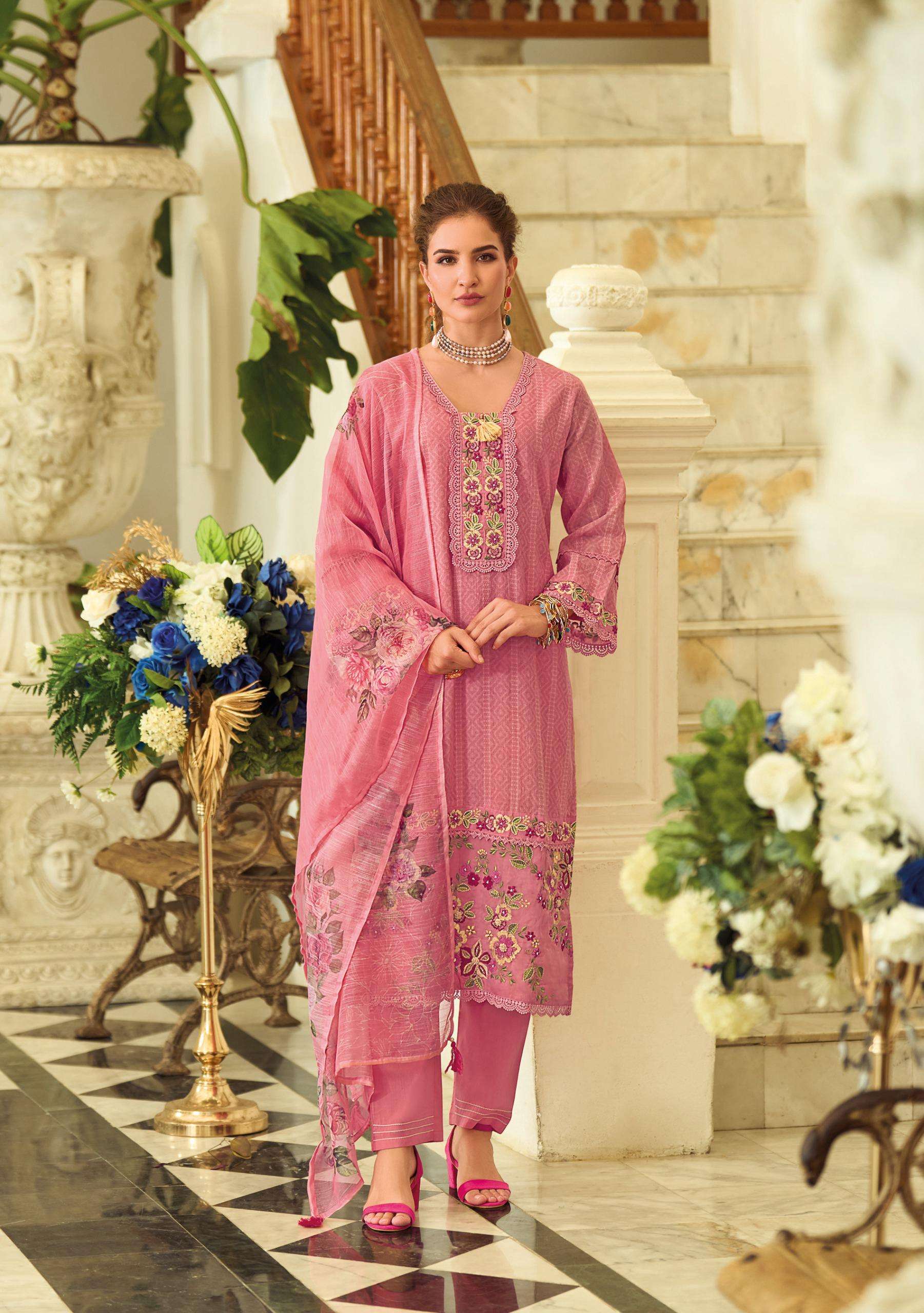 SUMMER TRENDS VOL-2 BY LADY LEELA IN PURE COTTON PATTERN FABRIC WITH HANDWORK
