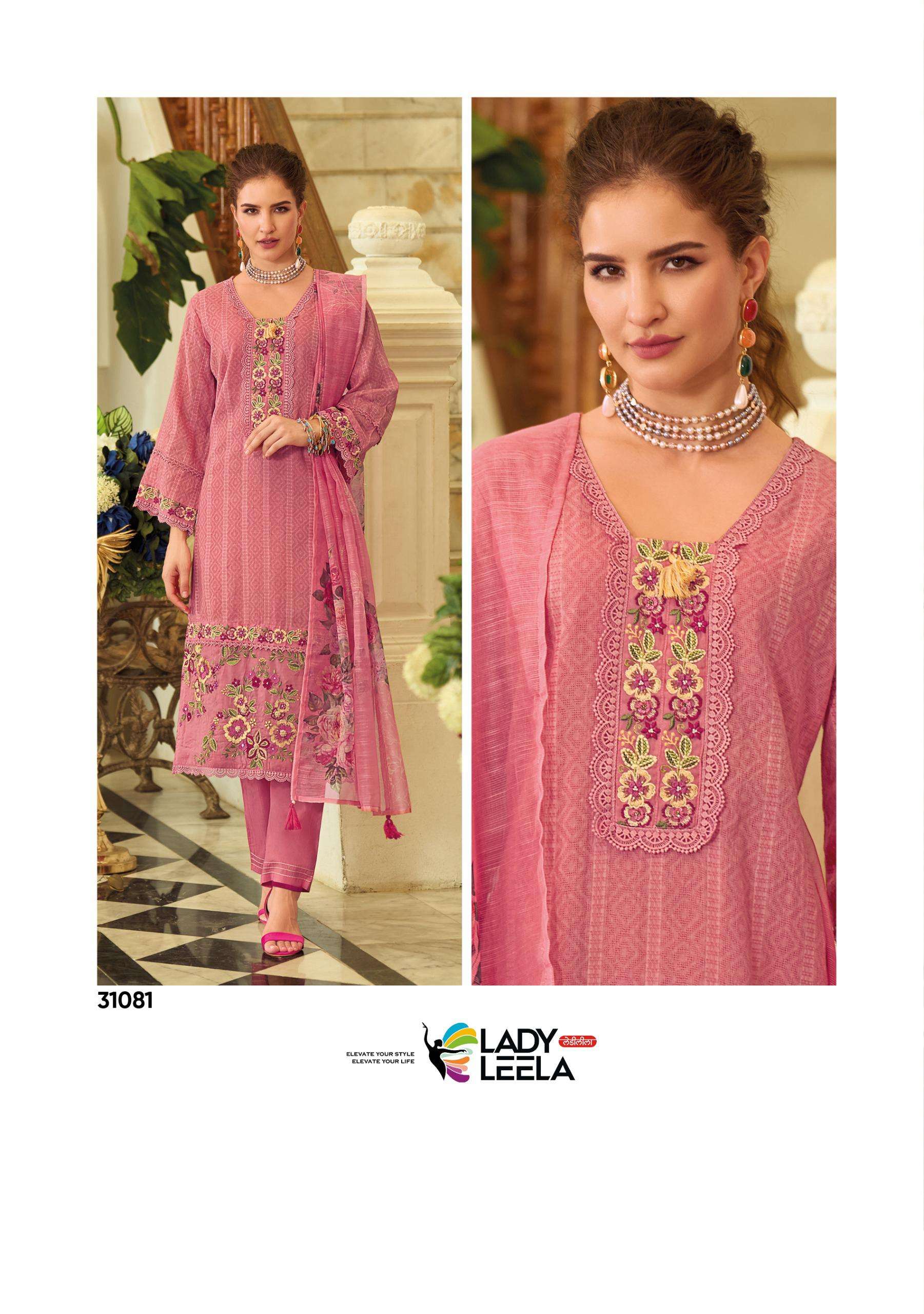 SUMMER TRENDS VOL-2 BY LADY LEELA IN PURE COTTON PATTERN FABRIC WITH HANDWORK