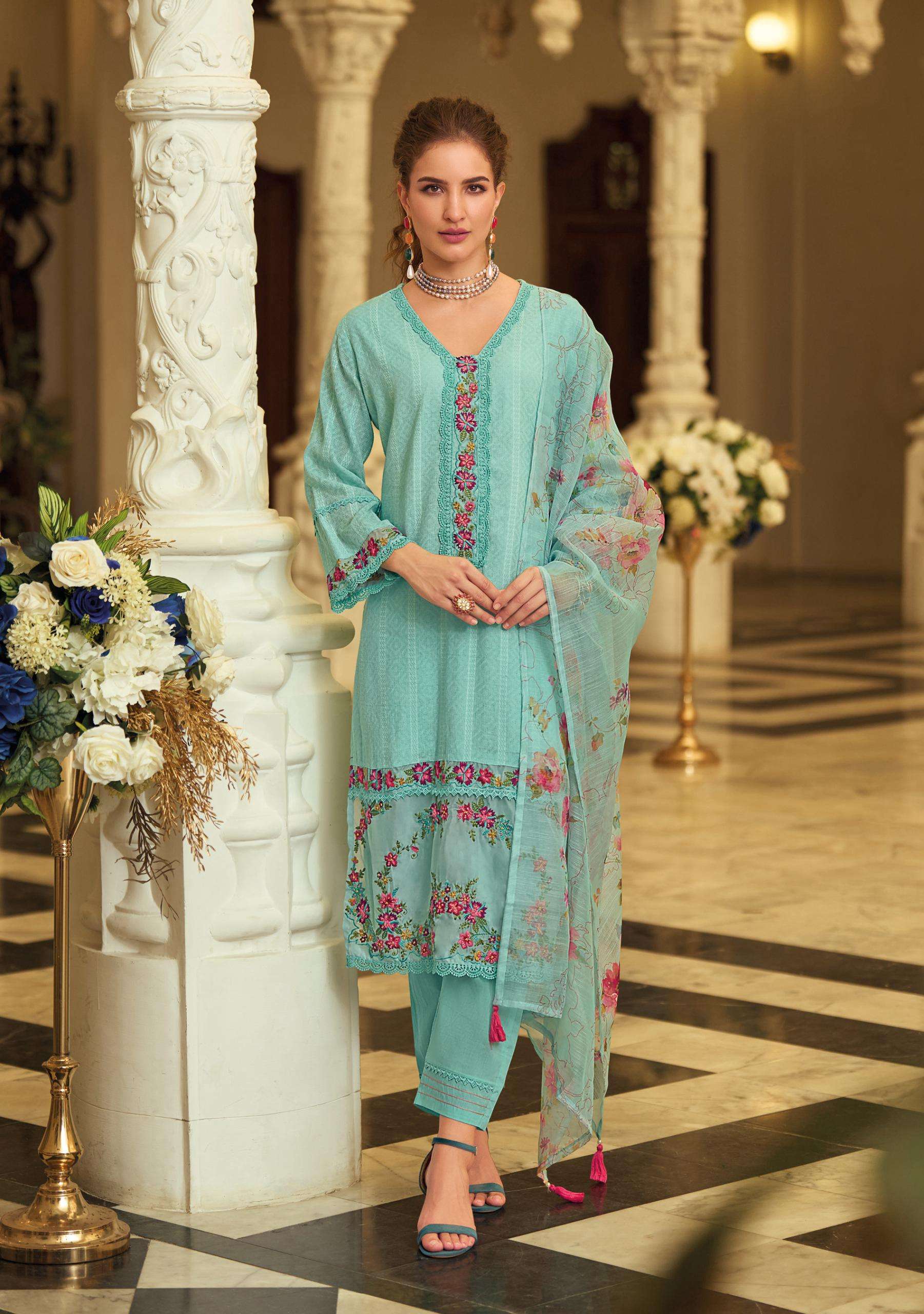 SUMMER TRENDS VOL-2 BY LADY LEELA IN PURE COTTON PATTERN FABRIC WITH HANDWORK