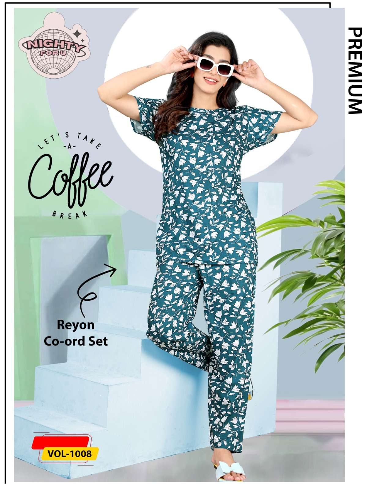 VOL :- 1008 BY NIGHTY FOR U IN HOSIERY NIGHT SUIT CO-ORD SET