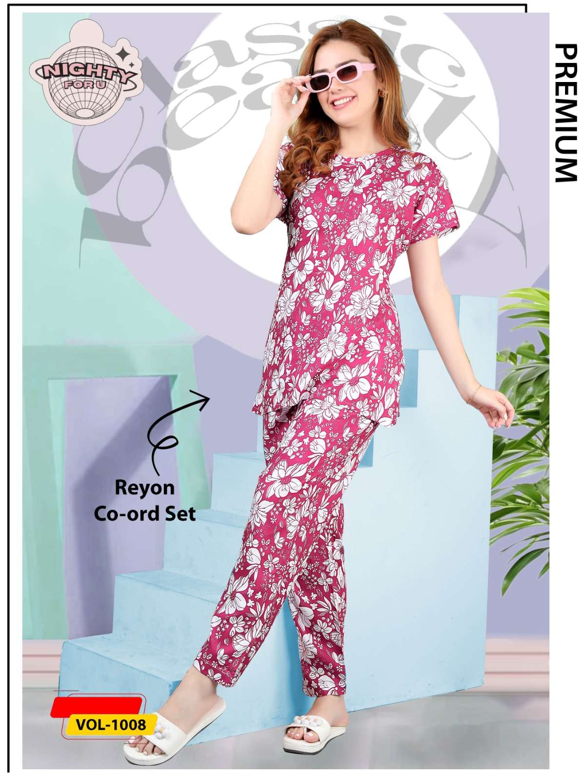 VOL :- 1008 BY NIGHTY FOR U IN HOSIERY NIGHT SUIT CO-ORD SET