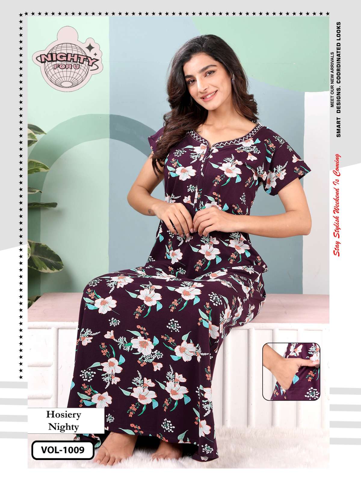 VOL :- 1009 BY NIGHTY FOR U IN HOSIERY NIGHTY SUIT 