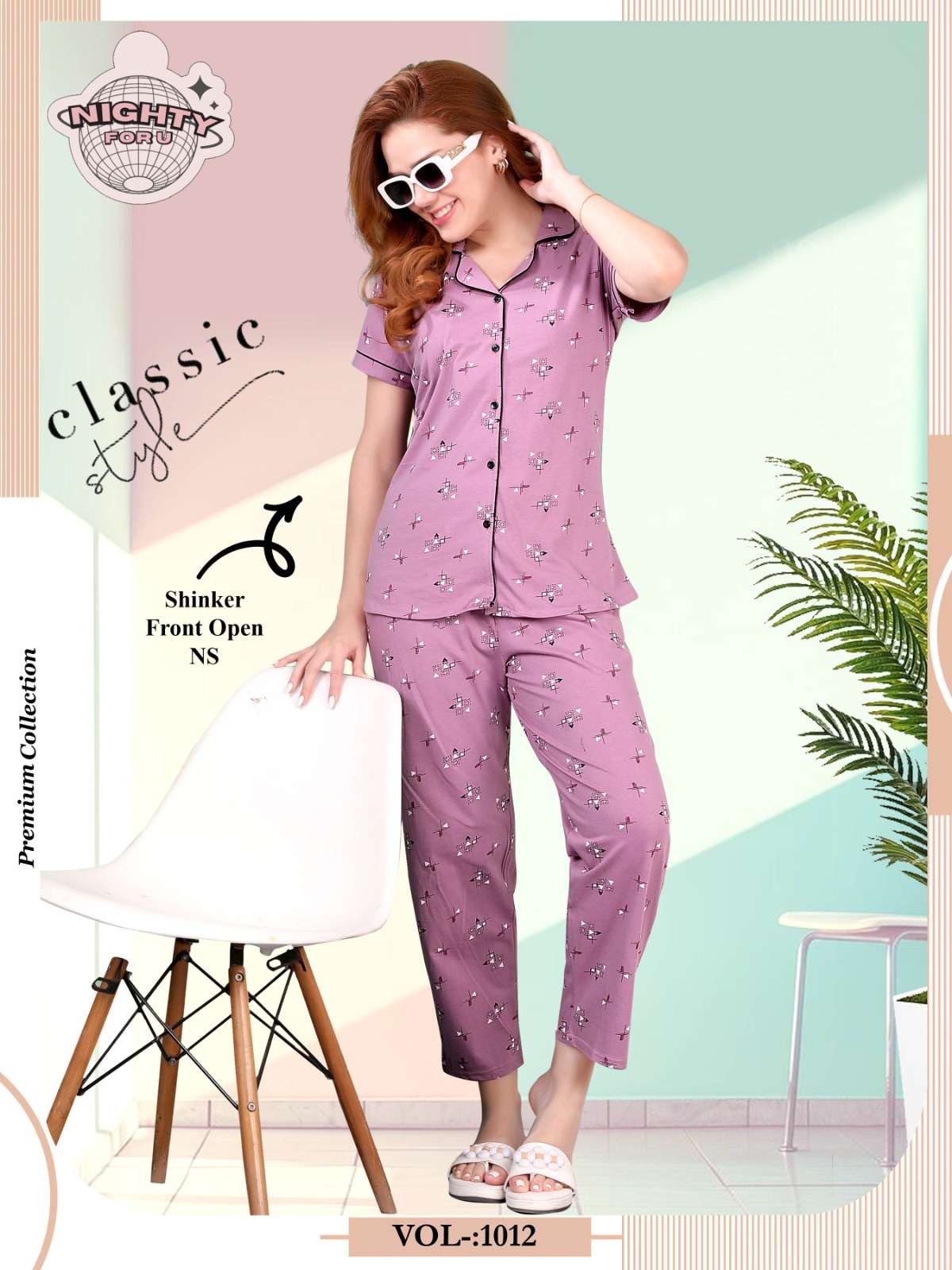 VOL:- 1012 BY NIGHTY FOR U IN HOSIERY NIGHT SUIT CO-ORD SET