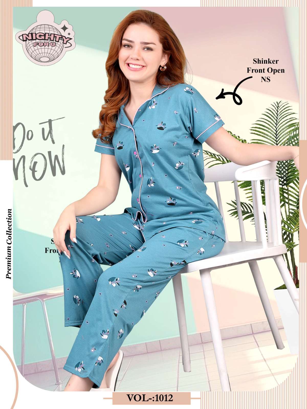 VOL:- 1012 BY NIGHTY FOR U IN HOSIERY NIGHT SUIT CO-ORD SET