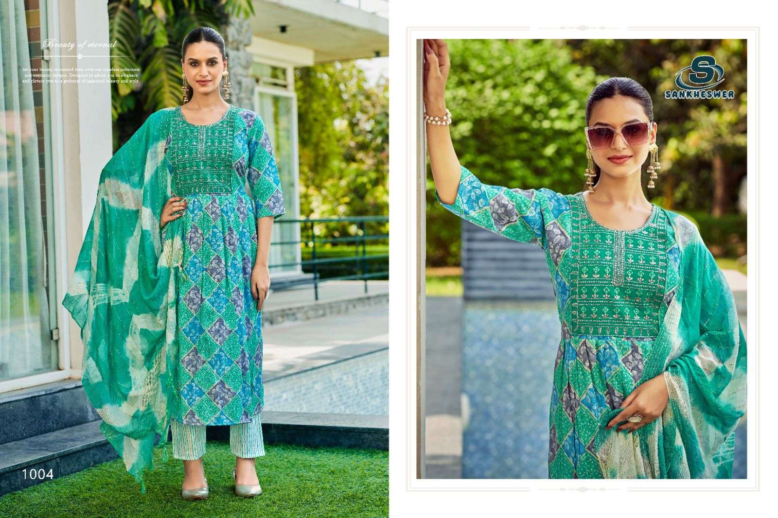AASHIQUI GOLD VOL-1 BY SANKHESWER IN CAPSULE PRINT WITH NECK WORK COLLECTION 