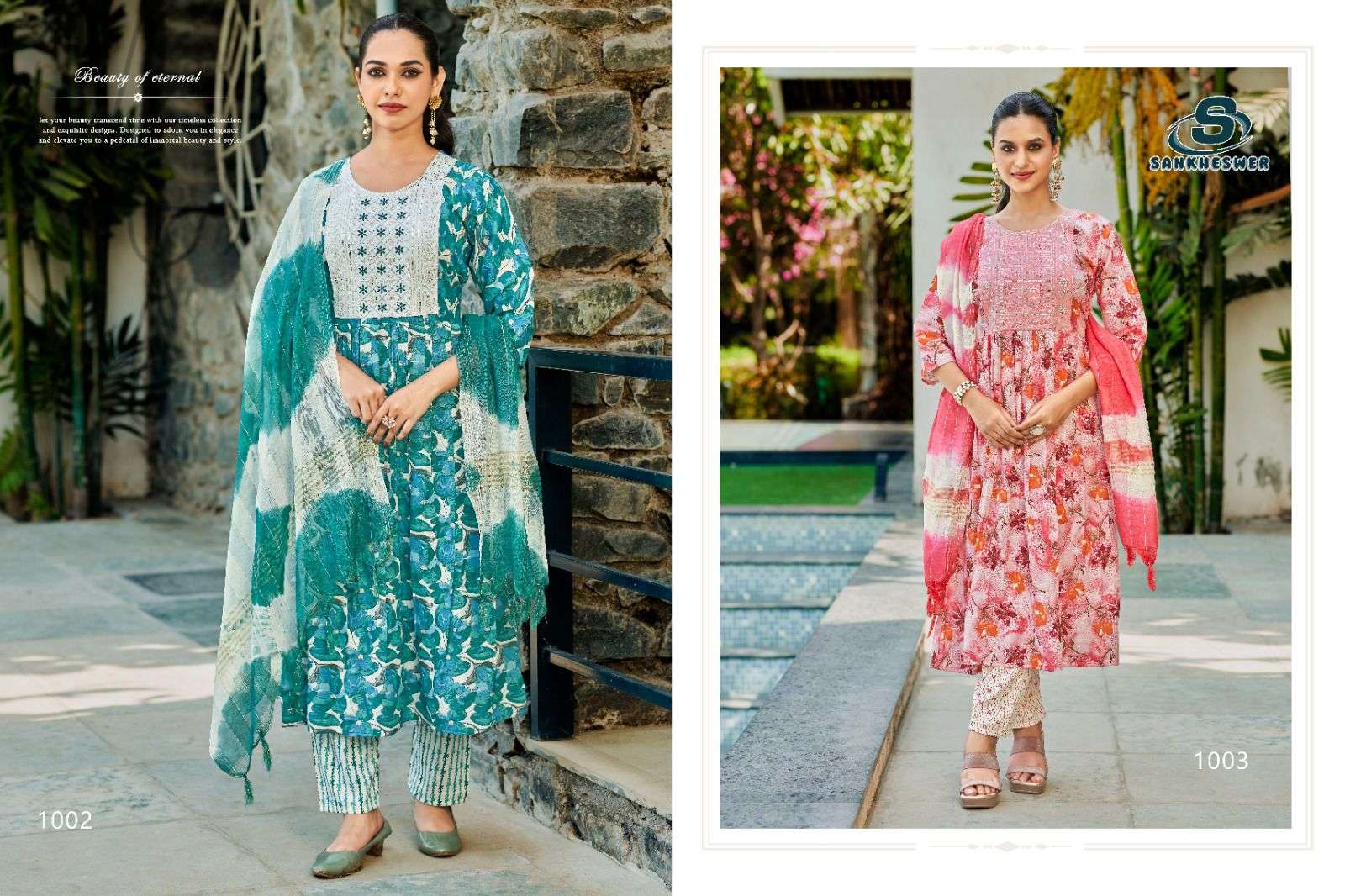 AASHIQUI GOLD VOL-1 BY SANKHESWER IN CAPSULE PRINT WITH NECK WORK COLLECTION 