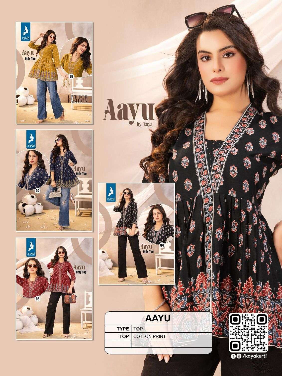 AAYU BY KAYA KURTI IN COTTON PRINT SHORT TOP CONCEPTS WITH BEST DESIGNS 