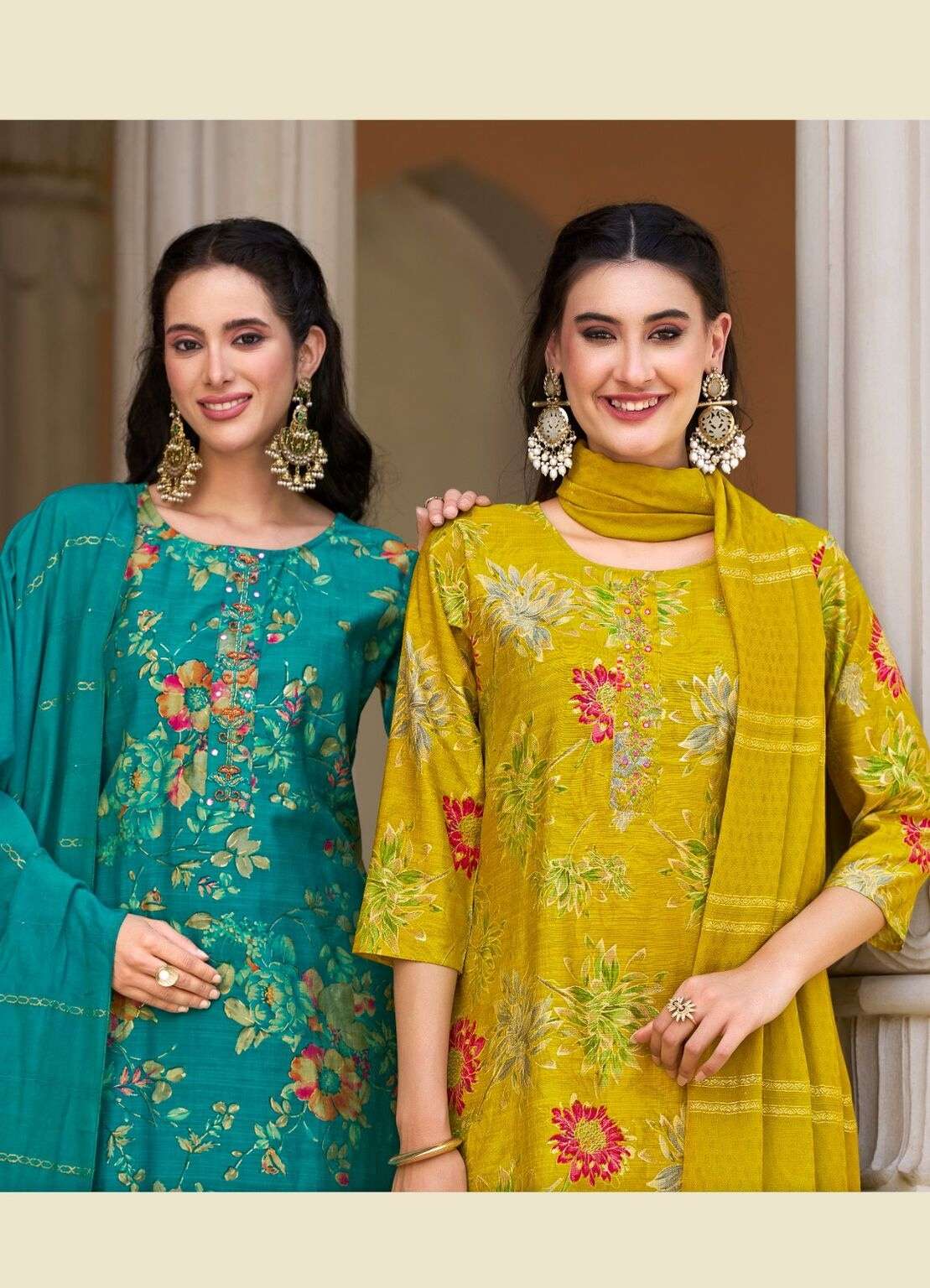 ALEXA VOL-3 BY RADHIKA LIFE STYLE IN VERTICAN SILK FOIL PRINT WITH HANDWORK 
