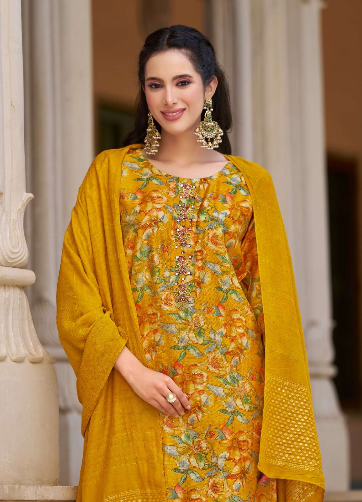 ALEXA VOL-3 BY RADHIKA LIFE STYLE IN VERTICAN SILK FOIL PRINT WITH HANDWORK 